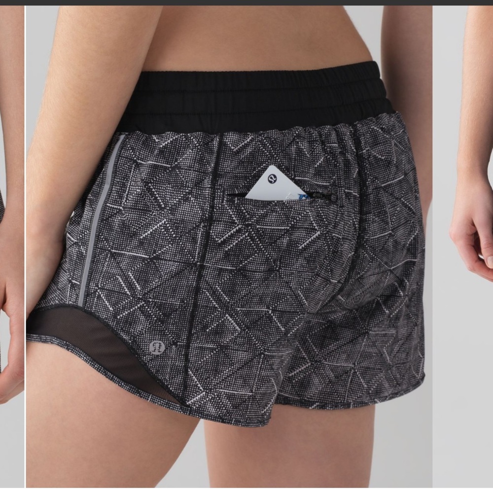 Lululemon womens Hotty Hot 4" inseam short Formation Alpine white black sz 4
